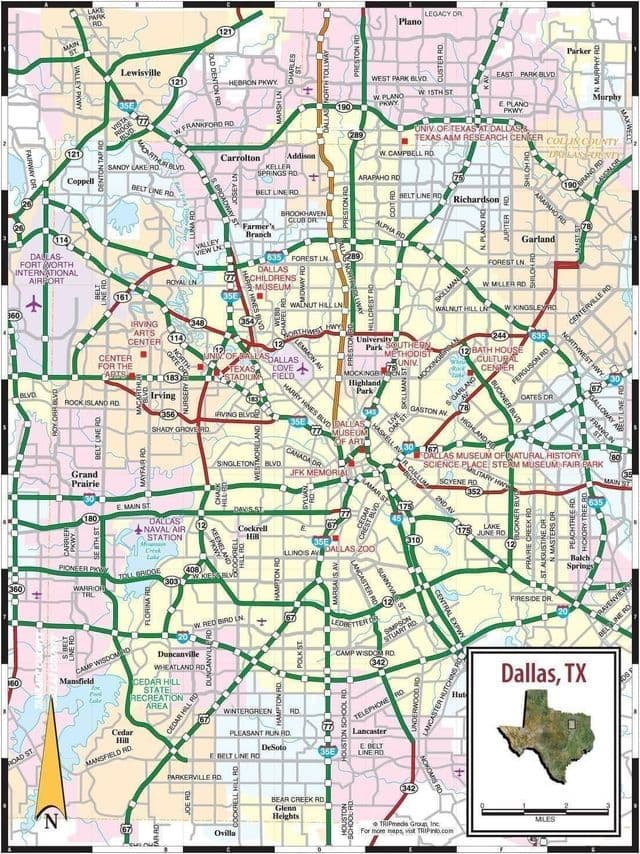 Dallas roads map