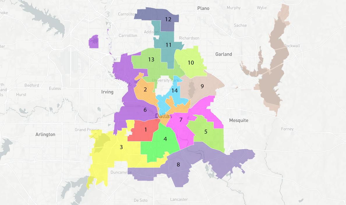 Map of Dallas neighborhood surrounding area and suburbs of Dallas