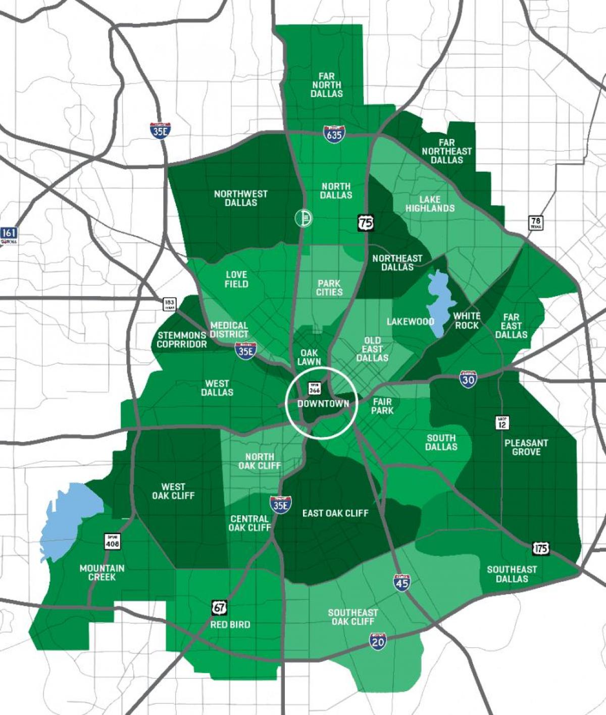 Map Of Dallas Neighborhood Surrounding Area And Suburbs Of Dallas