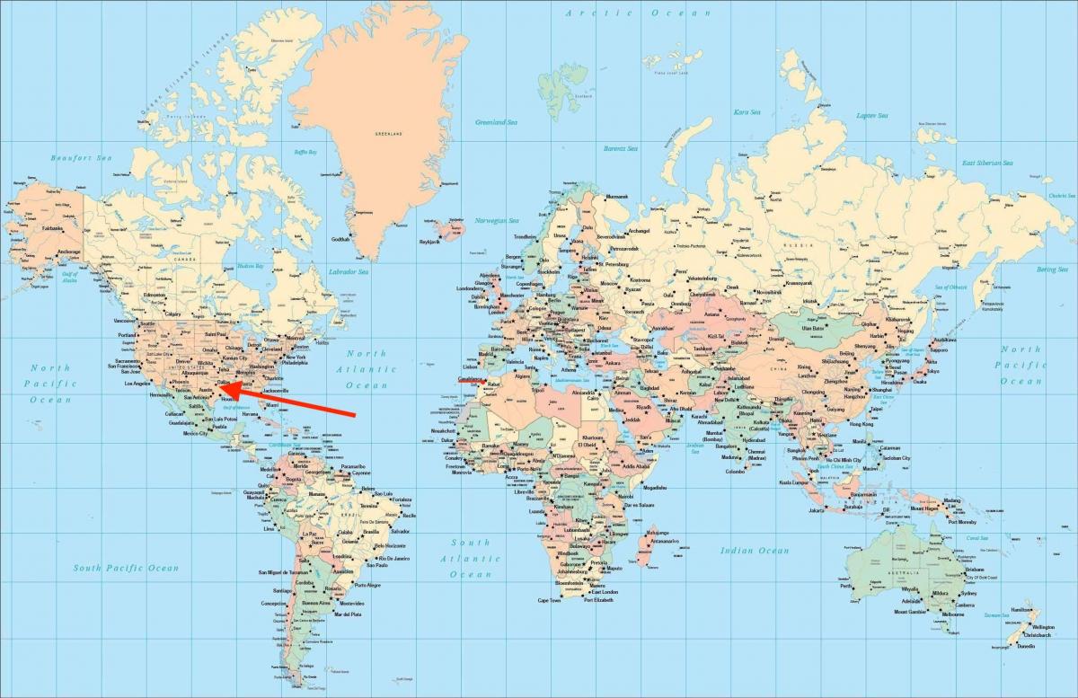 Dallas location on world map