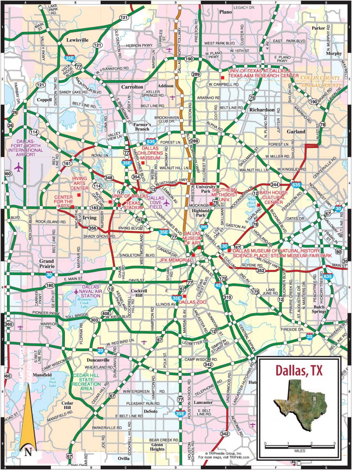 Dallas roads map