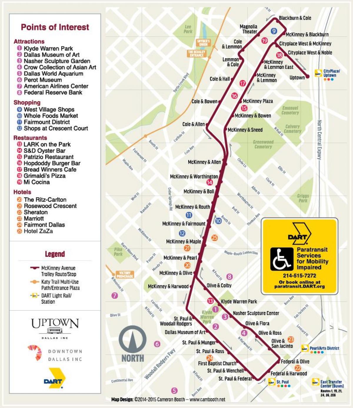 Dallas trolley stations map